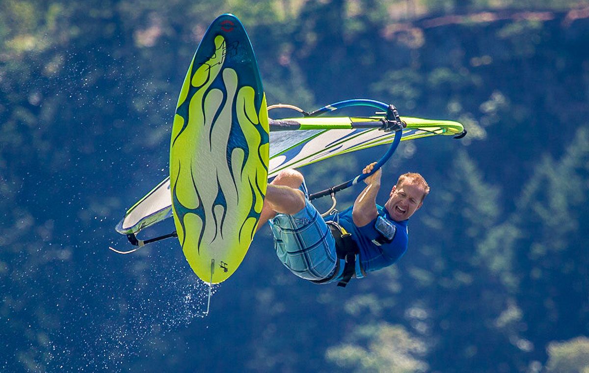 Dale Cook Windsurfing on Sailworks Hucker Sails